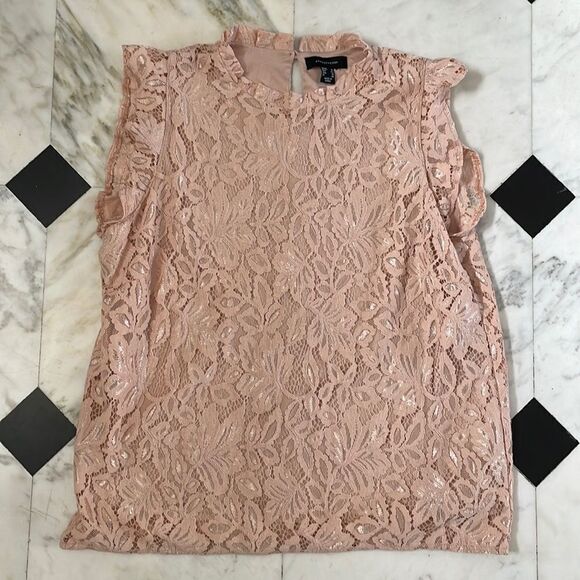 Atmosphere Pale Pink Sleeveless Lace Top - Picture 1 of 7